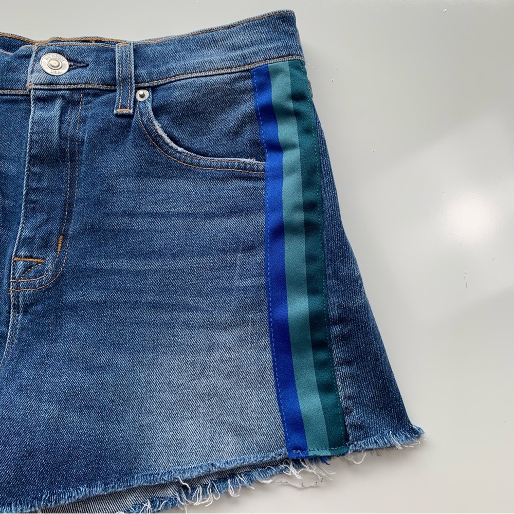 Hudson Sade Cut Off Jean Shorts 25 Blue Striped - Picture 6 of 11
